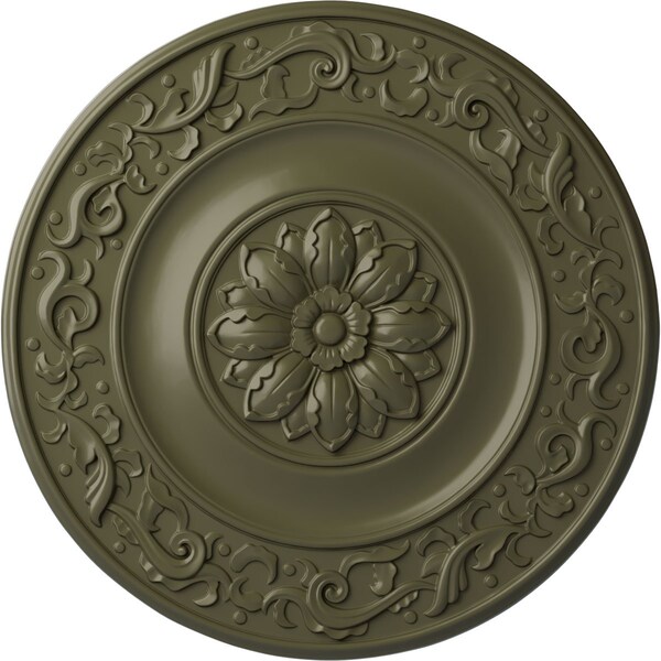 Ekena Millwork Milan Ceiling Medallion, Hand-Painted Painted Turtle, 47 5/8"OD x 2 3/4"P CM47MIPTF - main